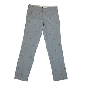Polo Ralph Lauren mens 36 / 33 seersucker pants trousers sail boat RL logo blue